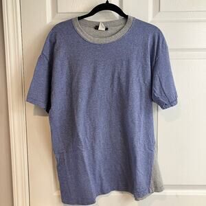 Vintage Members Only Gray Blue Colorblock Short Sleeve T-Shirt Mens Size L